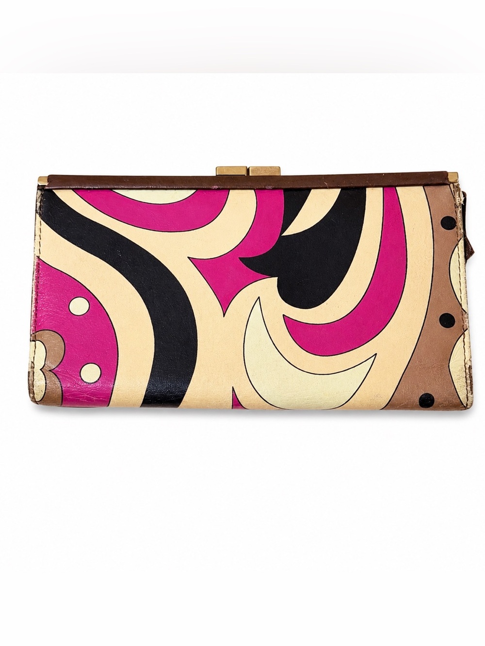 Emilio Pucci - Vintage Multi-color Geometric Bifold wallet in pink and black
